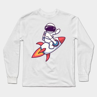 Astronaut Riding Rocket Long Sleeve T-Shirt